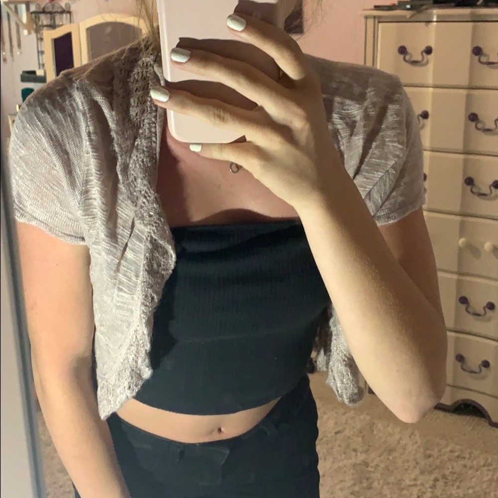 Beige Short Sleeve Jacket